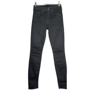 MOTHER The Looker Skinny Jeans SIZE 24 x 30 Not Guilty Black Stretch Denim USA